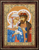 Икона Петр и Феврония Алмазная живопись 1848