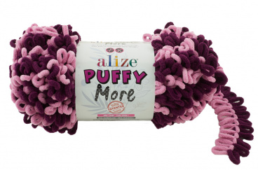 Пряжа Ализе Puffy More цв.6278 розовый Alize PUFFY.MORE.6278, цена 771 руб. - интернет-магазин Мадам Брошкина