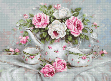 Чайный сервиз и розы Luca-s BA2317, цена 5 963 руб. - интернет-магазин Мадам Брошкина
