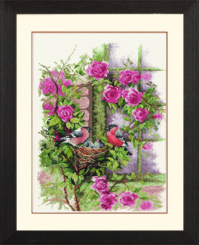 Nesting Birds In Rambler Rose   Lanarte PN-0008020, цена 4 372 руб. - интернет-магазин Мадам Брошкина