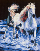Пара белых лошадей Soulos 14.858