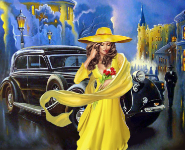 Дама в желтом Алмазное хобби Ah5321, цена 2 087 руб. - интернет-магазин Мадам Брошкина