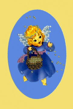 Ангелок с корзиной Вышивальная мозаика 103ОТ, цена 358 руб. - интернет-магазин Мадам Брошкина