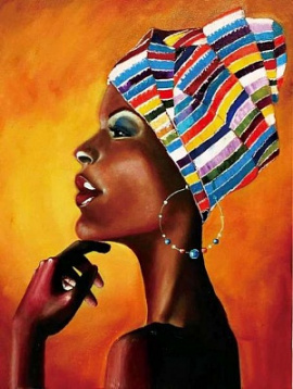 Портрет африканки Цветной LMC013, цена 3 912 руб. - интернет-магазин Мадам Брошкина