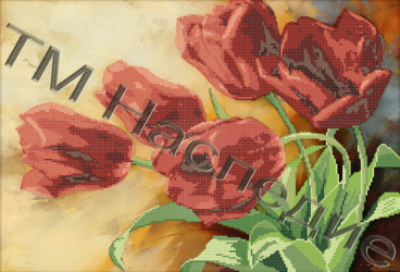 Красные тюльпаны Наследие КА2-002, цена 620 руб. - интернет-магазин Мадам Брошкина