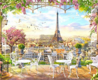 Парижская терраса Цветной LG039