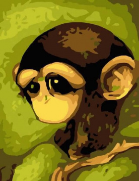 Грустная обезьянка Цветной E114, цена 701 руб. - интернет-магазин Мадам Брошкина