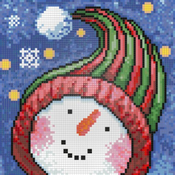 Портрет Снеговика Алмазная живопись АЖ.1262, цена 706 руб. - интернет-магазин Мадам Брошкина
