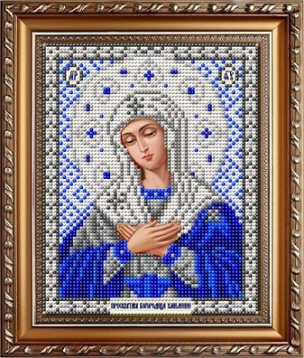 Пресвятая Богородица Умиление в серебре Славяночка НИС-5049, цена 770 руб. - интернет-магазин Мадам Брошкина
