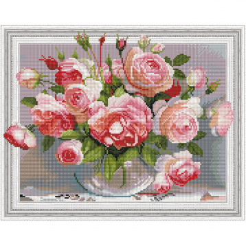 Бузин. Розы в стеклянной вазочке Molly KM0189, цена 1 472 руб. - интернет-магазин Мадам Брошкина