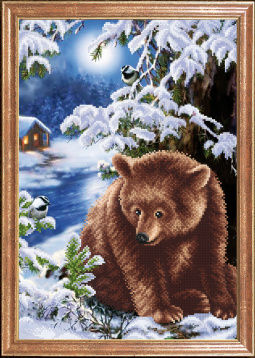 Медведь под елкой Магия канвы КС-100, цена 401 руб. - интернет-магазин Мадам Брошкина