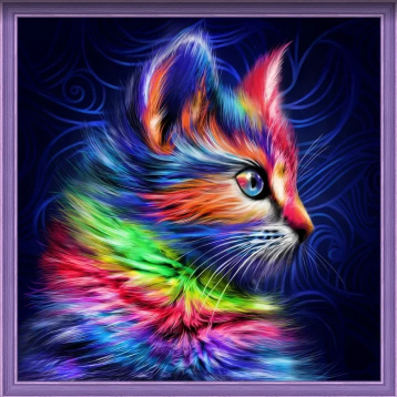 Разноцветный котенок Алмазная живопись АЖ.1777, цена 1 301 руб. - интернет-магазин Мадам Брошкина