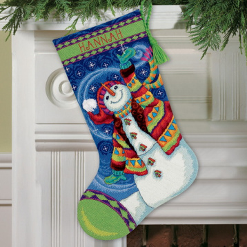 Чулок "Счастливый снеговик" Dimensions 71-09143, цена 3 385 руб. - интернет-магазин Мадам Брошкина