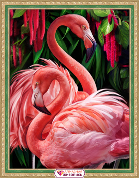 Пара фламинго Алмазная живопись АЖ.1739, цена 1 771 руб. - интернет-магазин Мадам Брошкина