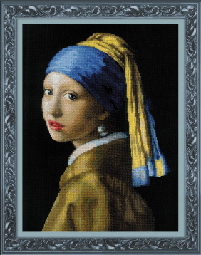 Девушка с жемчужной серёжкой  по мотивам картины Я. Вермеера Риолис 100-063, цена 3 454 руб. - интернет-магазин Мадам Брошкина