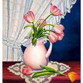 Тюльпаны у окна Алмазная живопись АЖ.1234