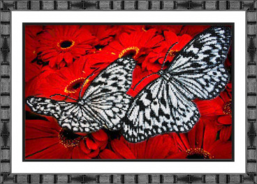 Бабочки на красном Паутинка Б1413, цена 1 602 руб. - интернет-магазин Мадам Брошкина