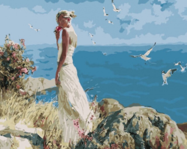 Девушка на фоне моря Цветной GX5705, цена 1 117 руб. - интернет-магазин Мадам Брошкина