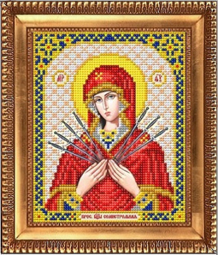 Пресвятая Богородица Семистрельная Благовест И-5087, цена 119 руб. - интернет-магазин Мадам Брошкина