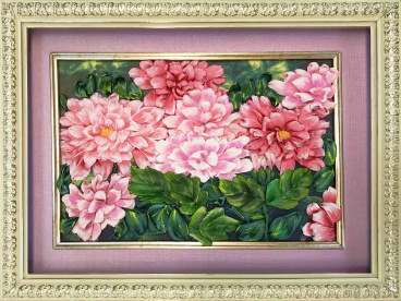 Розовые хризантемы Каролинка КЛ-4009(н), цена 610 руб. - интернет-магазин Мадам Брошкина