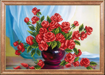 Алые розы Магия канвы КС-070, цена 472 руб. - интернет-магазин Мадам Брошкина
