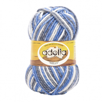 Пряжа Аделия Nelly цв.26 св.серый-серый-голубой Adelia 53250613632, цена 5 422 руб. - интернет-магазин Мадам Брошкина
