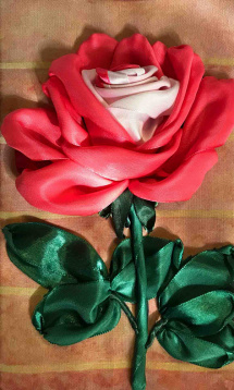Бело-розовая роза Каролинка КЛ-4017(н), цена 522 руб. - интернет-магазин Мадам Брошкина