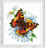 Бабочка и ромашки Чудесная Игла 42-11