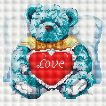 Медвежонок с сердцем Белоснежка БЛ.251-ST-S, цена 1 885 руб. - интернет-магазин Мадам Брошкина
