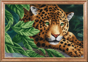 Леопард на отдыхе Магия канвы КС-088, цена 496 руб. - интернет-магазин Мадам Брошкина
