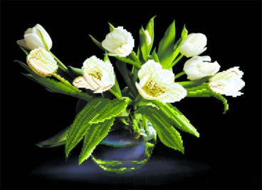 Белые тюльпаны Матренин Посад 4077, цена 671 руб. - интернет-магазин Мадам Брошкина