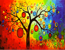 Абстракция дерева Цветной LZG012
