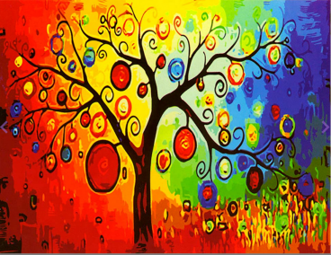 Абстракция дерева Цветной LZG012, цена 1 994 руб. - интернет-магазин Мадам Брошкина