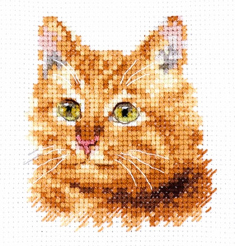 Животные в портретах. Рыжий кот Алиса 0-207, цена 265 руб. - интернет-магазин Мадам Брошкина