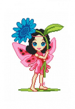 Девочка-бабочка с цветком Нитекс 2344, цена 334 руб. - интернет-магазин Мадам Брошкина
