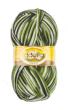 Пряжа Аделия Zena цв.86 салат,травяной,т.зеленый Adelia 1252574112, цена 2 723 руб. - интернет-магазин Мадам Брошкина