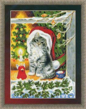 Рождественский котёнок Kustom Krafts 99677, цена 4 344 руб. - интернет-магазин Мадам Брошкина
