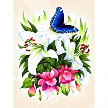 Бабочка в ботаническом саду Белоснежка 363-AS, цена 926 руб. - интернет-магазин Мадам Брошкина