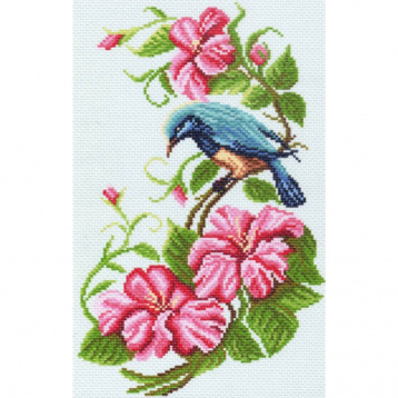 Птица на цветочной ветке Матренин Посад 1064, цена 393 руб. - интернет-магазин Мадам Брошкина