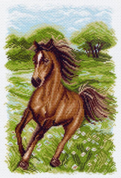 Пейзаж с лошадкой Матренин Посад 1536, цена 393 руб. - интернет-магазин Мадам Брошкина