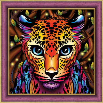 Радужный леопард Алмазная живопись АЖ.1752, цена 1 301 руб. - интернет-магазин Мадам Брошкина
