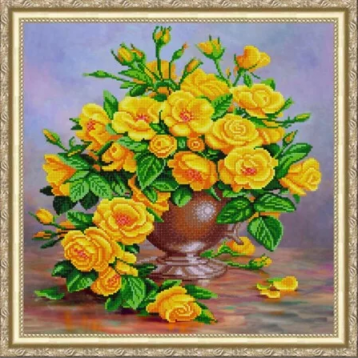 Желтые розы Конёк 1391, цена 526 руб. - интернет-магазин Мадам Брошкина