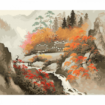 Японский пейзаж Molly KK0740, цена 1 436 руб. - интернет-магазин Мадам Брошкина