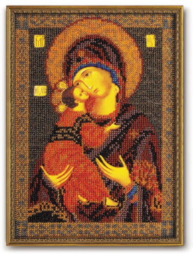 Владимирская Богородица Кроше В-147, цена 1 405 руб. - интернет-магазин Мадам Брошкина