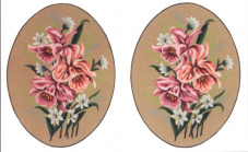 Канва жесткая с рисунком "Розовые цветы", 2 картинки Soulos 15.276