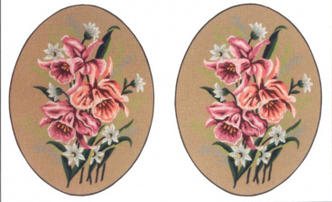 Канва жесткая с рисунком "Розовые цветы", 2 картинки Soulos 15.276, цена 1 724 руб. - интернет-магазин Мадам Брошкина