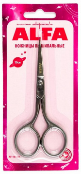 Ножницы ALFA 10 см вышивальные Alfa AF 101-02, цена 798 руб. - интернет-магазин Мадам Брошкина