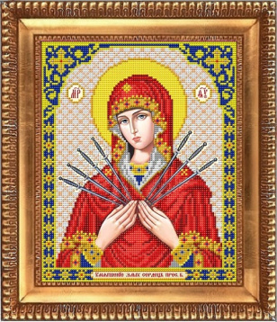 Пресвятая Богородица Семистрельная Благовест И-4087, цена 201 руб. - интернет-магазин Мадам Брошкина