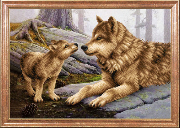 Волчица с волченком Магия канвы КС-034, цена 496 руб. - интернет-магазин Мадам Брошкина