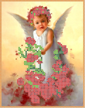 Ангел в розах Каролинка КБА 5003, цена 101 руб. - интернет-магазин Мадам Брошкина
